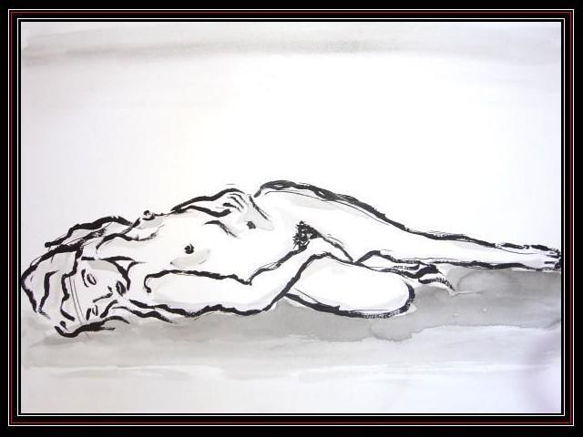Dessin intitulée "nus original sur pa…" par Jacques De Poorter, Œuvre d'art originale