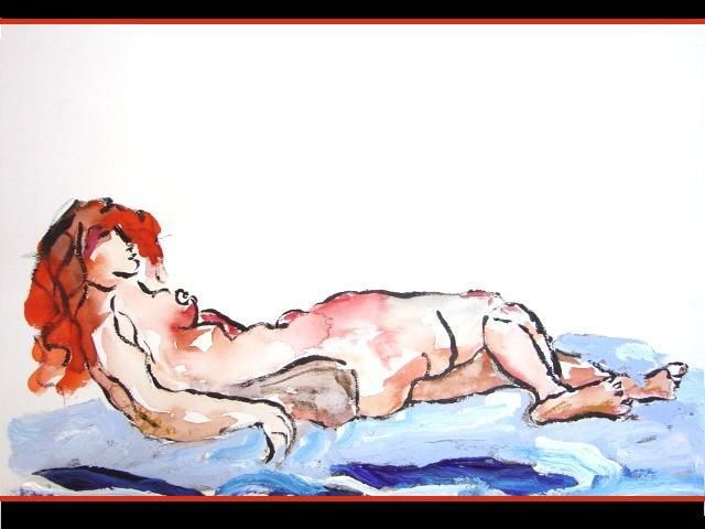Drawing titled "nus..c4  sur papier…" by Jacques Depoorter, Original Artwork