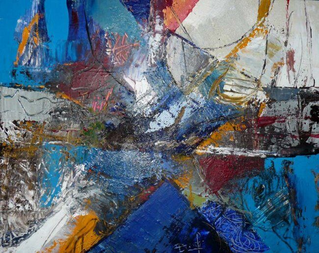Картина под названием "Abstraction 2" - Jacques Donneaud, Подлинное произведение искусства, Акрил Установлен на Деревянная р…