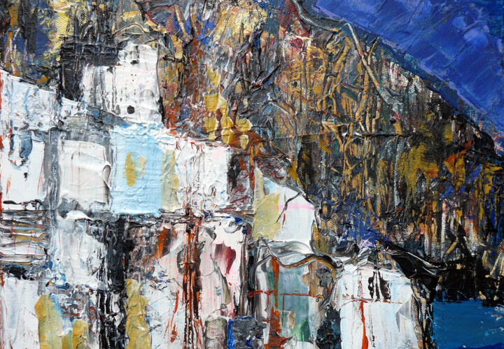 Peinture intitulée "Village grec" par Jacques Donneaud, Œuvre d'art originale, Acrylique Monté sur Châssis en bois