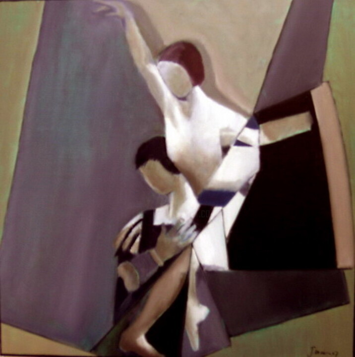 Peinture intitulée "Danse" par Jacques Drai, Œuvre d'art originale, Huile Monté sur Châssis en bois