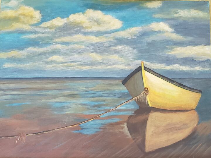 Peinture intitulée "sur la rive" par Jacques Drapeau, Œuvre d'art originale, Acrylique