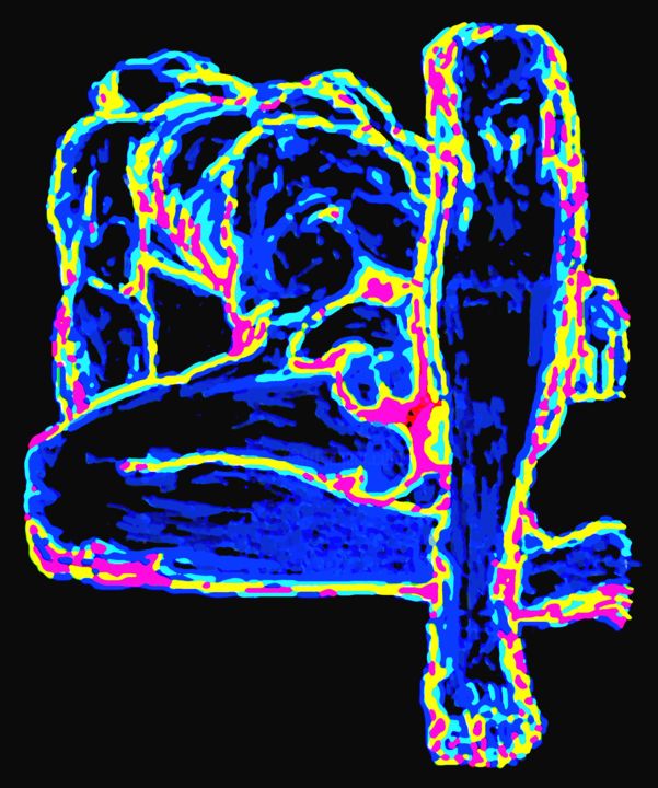Arts numériques intitulée "L'origine de l'autr…" par Jacques Franquin, Œuvre d'art originale, Peinture numérique