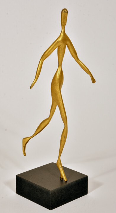 Скульптура под названием "La Femme qui coure!" - Jacques François Lesellier, Подлинное произведение искусства, Металлы