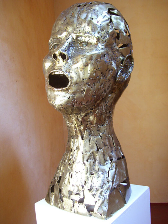 Sculpture intitulée "Le cri" par Jacques Hellegouarch (Jaco), Œuvre d'art originale, Métaux