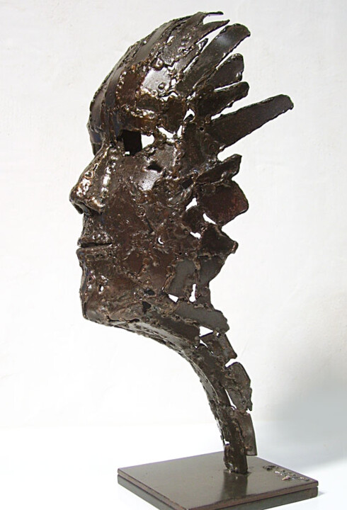 Sculpture titled "L'apaisement" by Jacques Hellegouarch (Jaco), Original Artwork, Metals