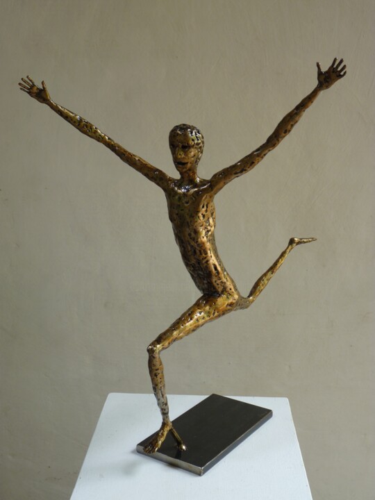Sculptuur getiteld "La liberté" door Jacques Hellegouarch (Jaco), Origineel Kunstwerk, Metalen