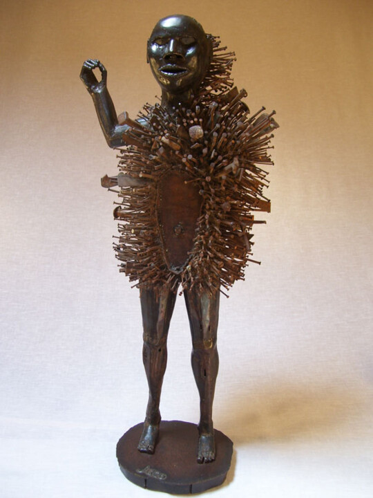Sculpture intitulée "Magie noire" par Jacques Hellegouarch (Jaco), Œuvre d'art originale, Métaux