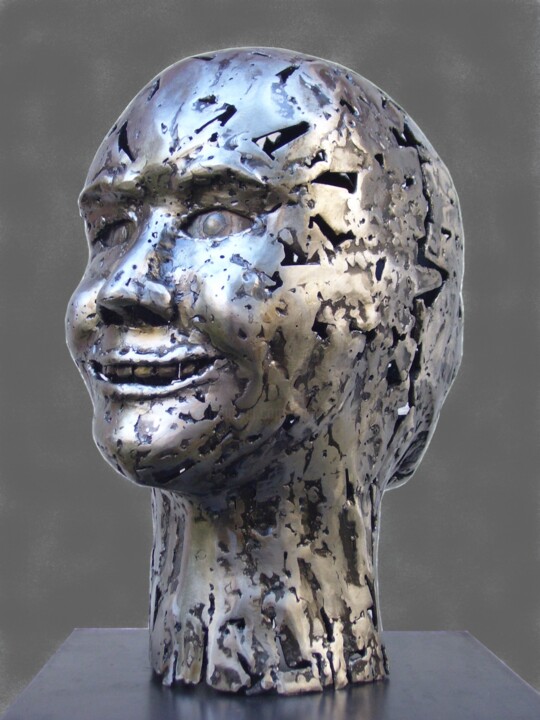 Sculpture titled "Janus bipolaire" by Jacques Hellegouarch (Jaco), Original Artwork