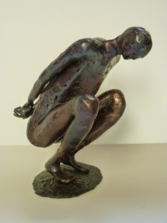 Sculpture titled "Soumission" by Jacques Hellegouarch (Jaco), Original Artwork, Metals