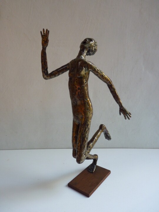 Sculpture intitulée "A bout de souffle" par Jacques Hellegouarch (Jaco), Œuvre d'art originale, Métaux