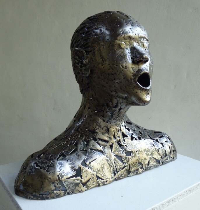 Sculpture titled "Lyrique" by Jacques Hellegouarch (Jaco), Original Artwork, Metals
