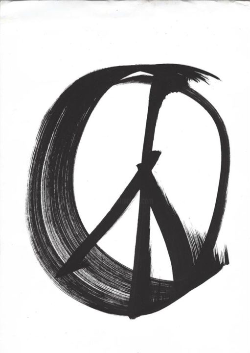 Printmaking titled "Peace & love." by Jacques Kerenfors, Original Artwork, Monotype