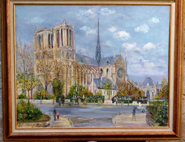 Peinture intitulée "Notre Dame, Paris" par Jacques Lartigue, Œuvre d'art originale, Huile