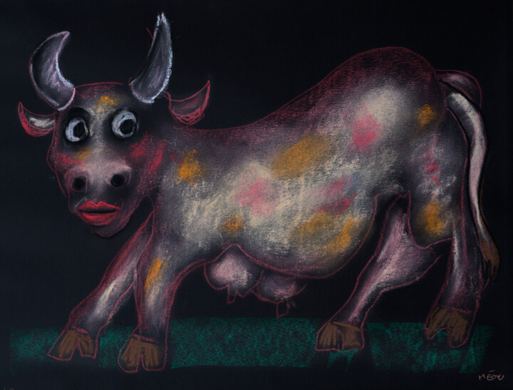 Рисунок под названием "Io" - Jacques Meou, Подлинное произведение искусства, Пастель