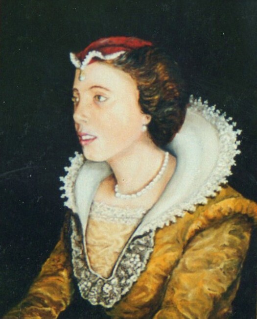 Painting titled "Portrait de Célia" by Jacques Moncho (Art d'antan), Original Artwork, Oil