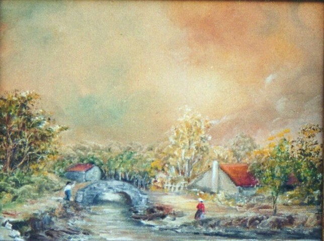 Peinture intitulée "Maison au bord d'un…" par Jacques Moncho (Art d'antan), Œuvre d'art originale, Huile