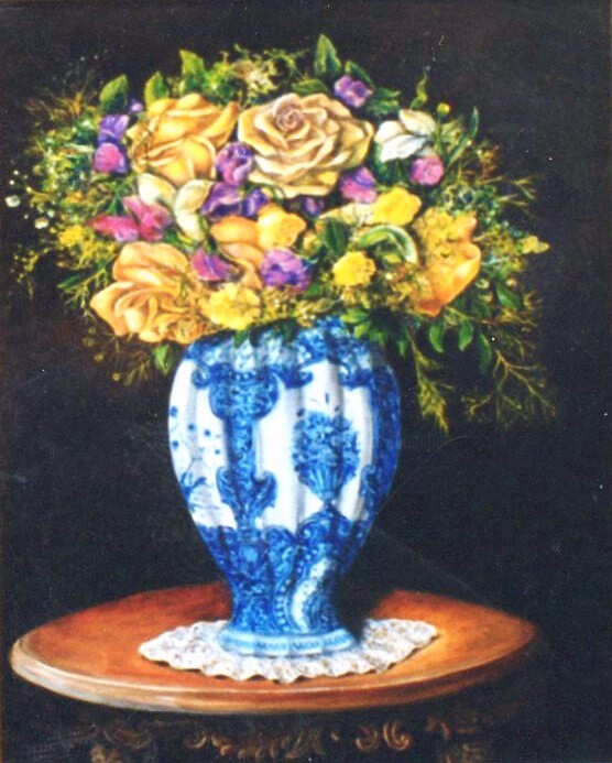 绘画 标题为“Le vase chinois” 由Jacques Moncho (Art d'antan), 原创艺术品, 油