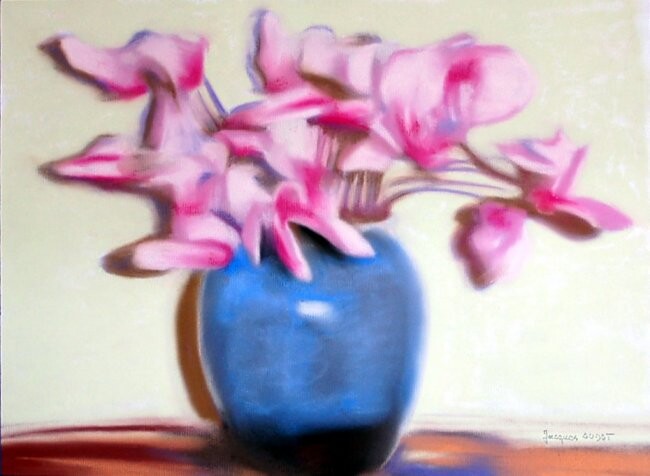 Painting titled "cyclamen de Corse" by Jacques Oudot, Original Artwork