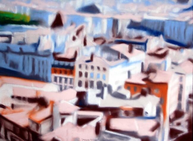 Painting titled "Lyon" by Jacques Oudot, Original Artwork