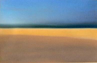 Pintura intitulada "plage à Biscarosse" por Jacques Oudot, Obras de arte originais