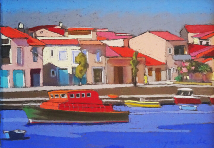 Malerei mit dem Titel "Carro, le bateau de…" von Jacques Peyrelevade, Original-Kunstwerk, Pastell