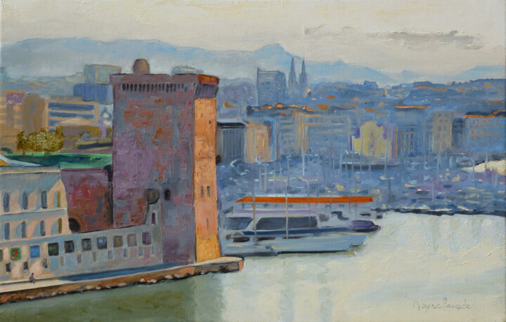 Painting titled "Matin sur le Fort S…" by Jacques Peyrelevade, Original Artwork, Oil