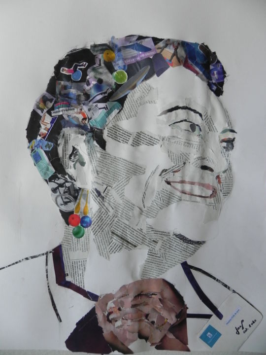 Collagen mit dem Titel "mo" von Jacques Pierre Pichon, Original-Kunstwerk, Collagen