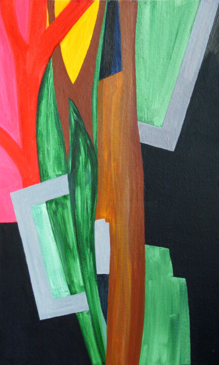 Painting titled "111-Hors-cadre-acry…" by Jacques Pichon (picjac), Original Artwork, Acrylic