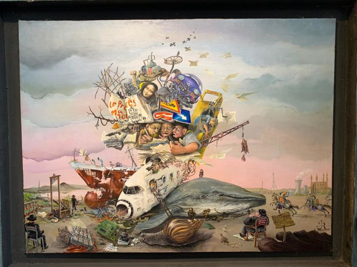 Картина под названием "Le grand debat" - Jacques Resch, Подлинное произведение искусства, Масло
