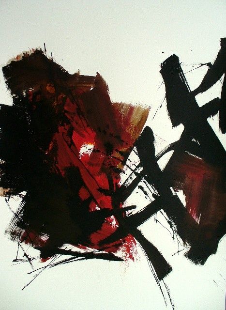 Peinture intitulée "Crimson 1" par Jacques Reverdy, Œuvre d'art originale, Huile
