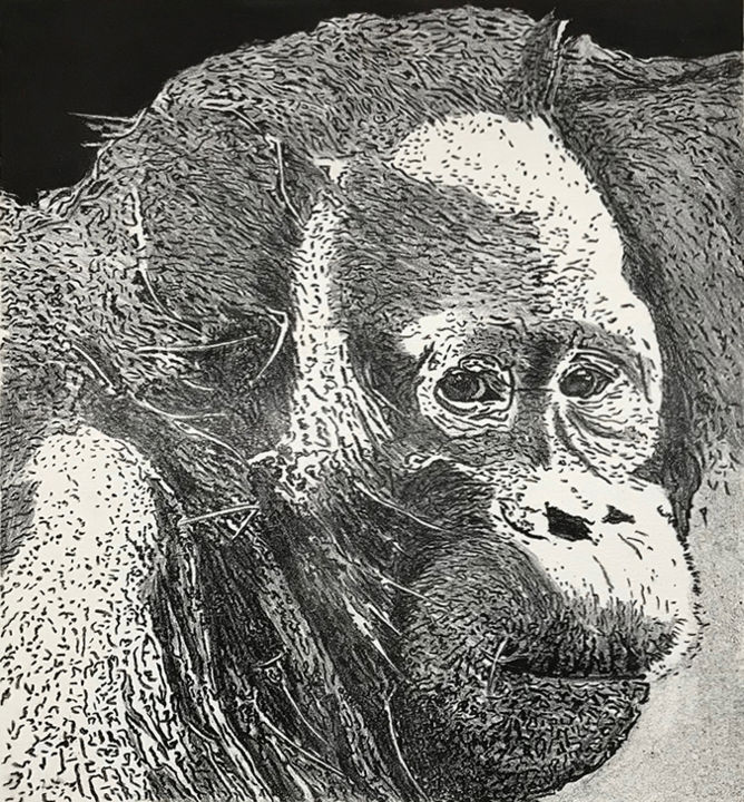 Gravures & estampes intitulée "inquiétude" par Jacques Rouget, Œuvre d'art originale, Lithographie