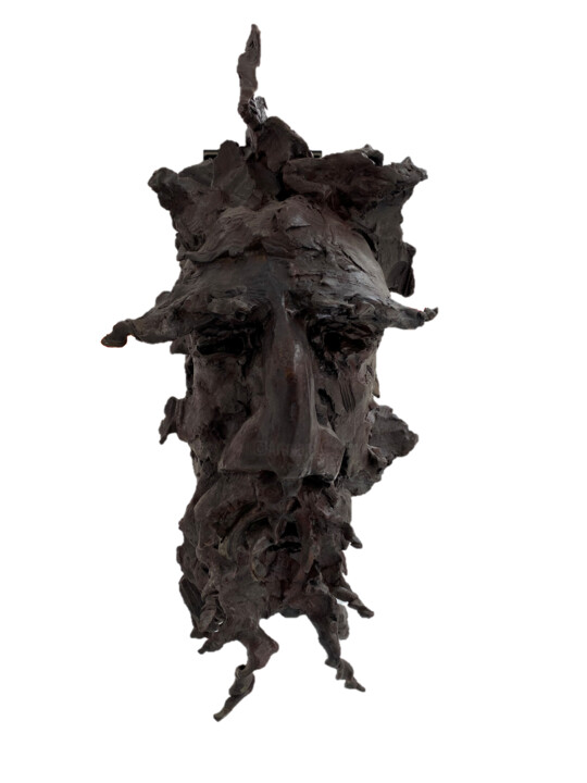 Sculpture titled "Tête Rouge" by Jacques Soulard, Original Artwork, Bronze