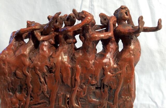 Sculpture titled "le monde en marche" by Jacques Stauffert, Original Artwork