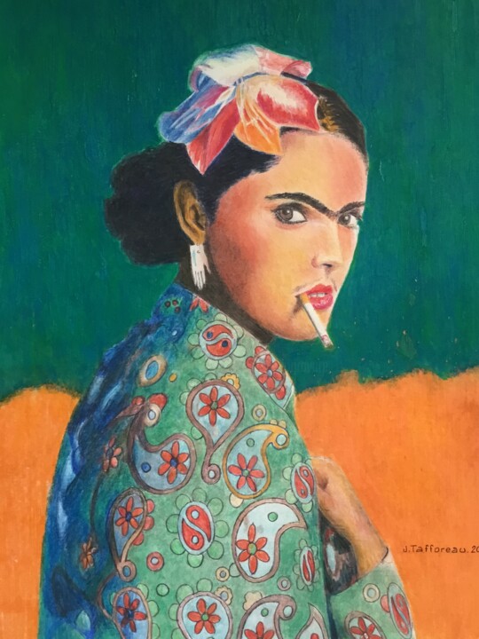 Painting titled "Frida, Artiste pein…" by Jacques Tafforeau, Original Artwork, Other