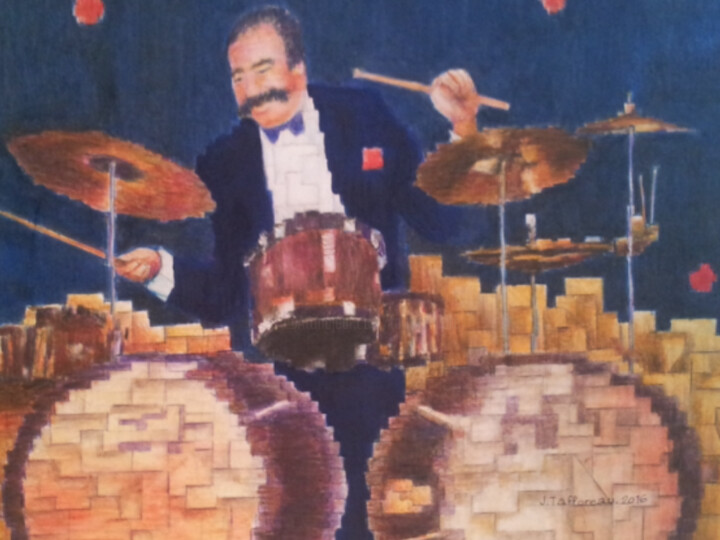 Pittura intitolato "Le batteur." da Jacques Tafforeau, Opera d'arte originale, Altro