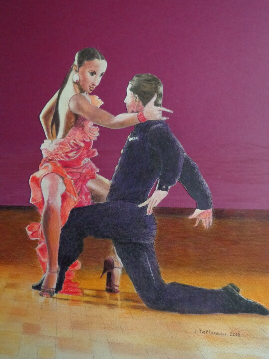 Painting titled "Tango sensualité." by Jacques Tafforeau, Original Artwork, Other