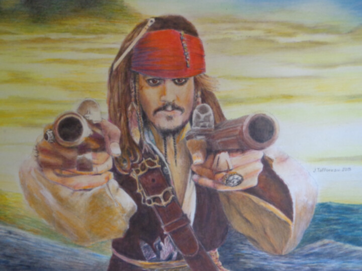Painting titled "Jack le pirate." by Jacques Tafforeau, Original Artwork, Other
