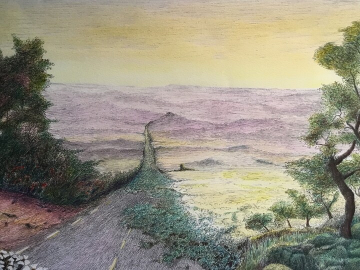 Peinture intitulée "Horizon." par Jacques Tafforeau, Œuvre d'art originale, Autre
