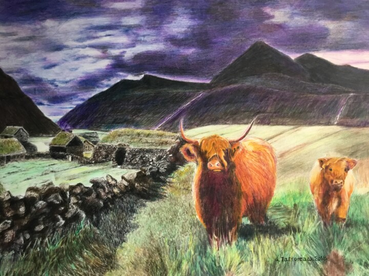 Painting titled "ALBA 5 .HIGHLAND ET…" by Jacques Tafforeau, Original Artwork, Other