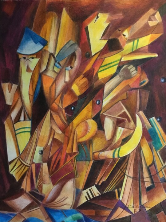 Painting titled "AGITATION." by Jacques Tafforeau, Original Artwork, Other