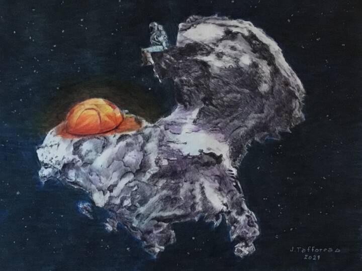 Peinture intitulée "RÉFLEXION D’UN ASTR…" par Jacques Tafforeau, Œuvre d'art originale, Aquarelle