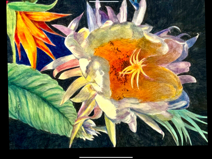 Peinture intitulée "COMPOSÉ DE FLEURS." par Jacques Tafforeau, Œuvre d'art originale, Aquarelle