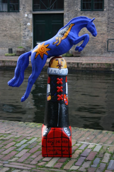 Скульптура под названием "Flying Horse" - Jacques Tange, Подлинное произведение искусства
