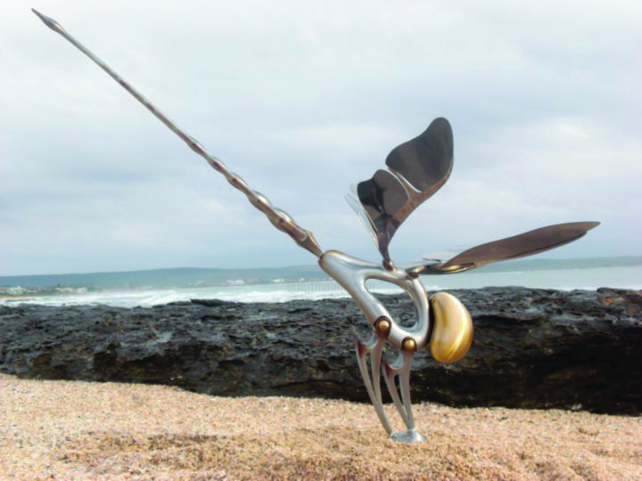 Scultura intitolato "The Dragonfly" da Jacquesvanzen, Opera d'arte originale, Metalli