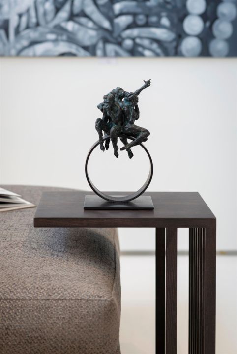 Sculpture titled "Musing JV" by Jacques Vanroose, Original Artwork, Bronze