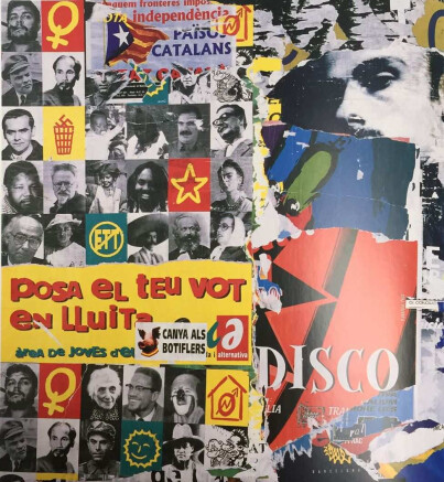 Collages intitolato "Disco, place de la…" da Jacques Villeglé, Opera d'arte originale