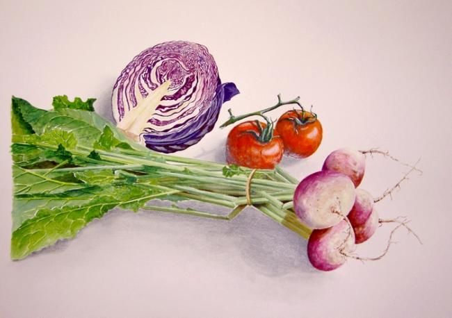 Peinture intitulée "Légumes" par Jacques Bonnet, Œuvre d'art originale