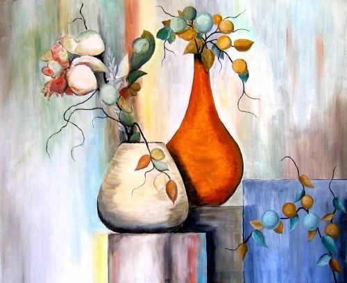 Peinture intitulée "Vases et fleurs" par Jacques Clerico, Œuvre d'art originale, Huile