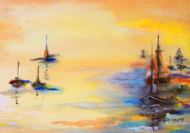 Painting titled "Marine 1366" by Jacques Coeur, Original Artwork